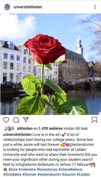 Instagrampost relaties studententijd